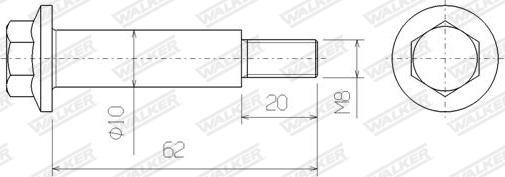 Walker 83194 - Болт, система випуску autozip.com.ua