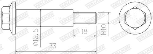 Walker 83149 - Болт, система випуску autozip.com.ua