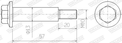 Walker 83155 - Болт, система випуску autozip.com.ua