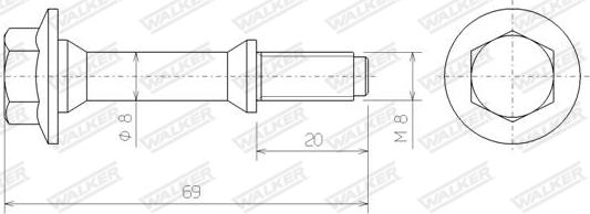 Walker 83169 - Болт, система випуску autozip.com.ua