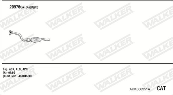 Walker ADK008351A - Система випуску ОГ autozip.com.ua