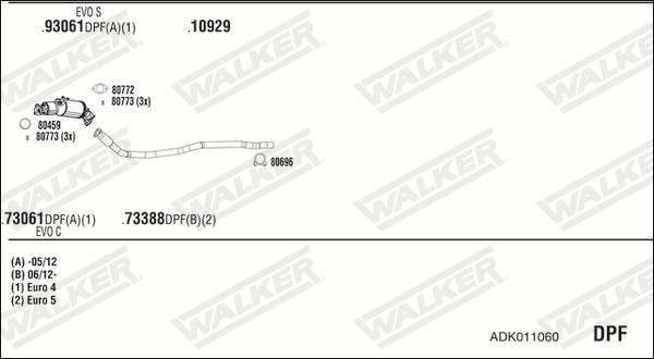 Walker ADK011060 - Система випуску ОГ autozip.com.ua