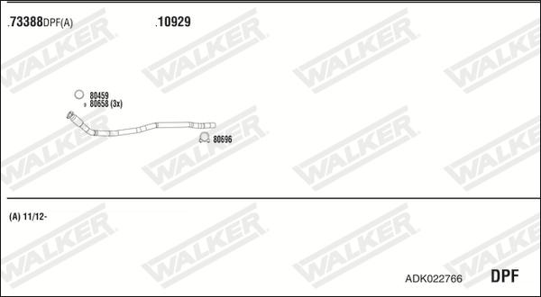 Walker ADK022766 - Система випуску ОГ autozip.com.ua