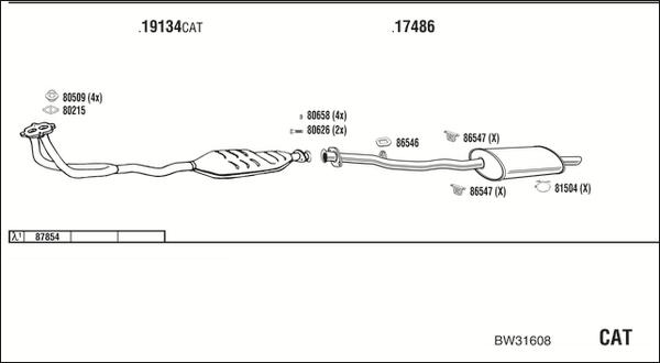 Walker BW31608 - Система випуску ОГ autozip.com.ua