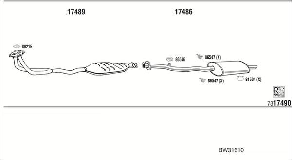 Walker BW31610 - Система випуску ОГ autozip.com.ua