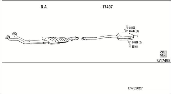 Walker BW32027 - Система випуску ОГ autozip.com.ua