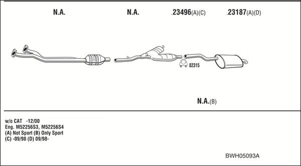 Walker BWH05093A - Система випуску ОГ autozip.com.ua