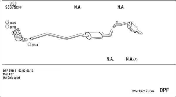 Walker BWH32172BA - Система випуску ОГ autozip.com.ua