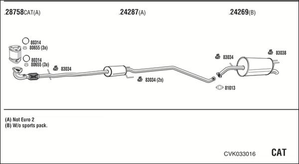 Walker CVK033016 - Система випуску ОГ autozip.com.ua