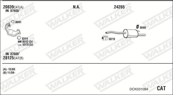 Walker DCK031084 - Система випуску ОГ autozip.com.ua