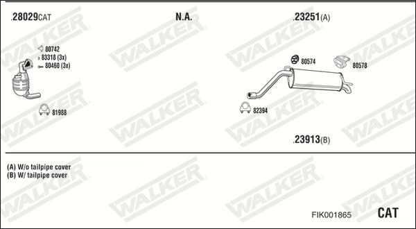 Walker FIK001865 - Система випуску ОГ autozip.com.ua