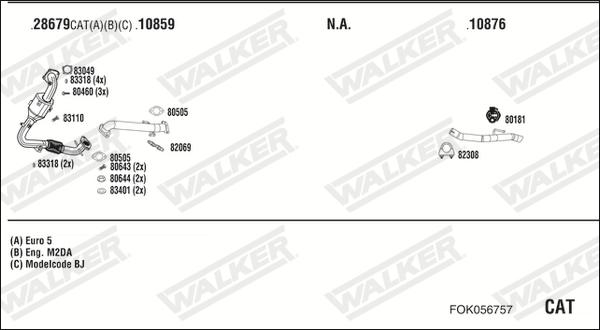 Walker FOK056757 - Система випуску ОГ autozip.com.ua