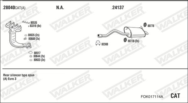 Walker FOK017114A - Система випуску ОГ autozip.com.ua