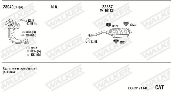 Walker FOK017114B - Система випуску ОГ autozip.com.ua