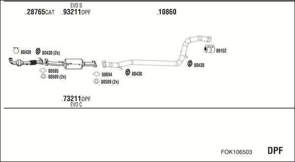 Walker FOK106503 - Система випуску ОГ autozip.com.ua