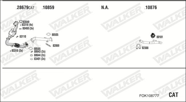 Walker FOK108777 - Система випуску ОГ autozip.com.ua