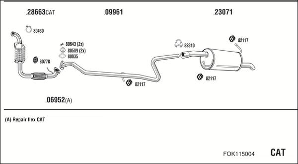 Walker FOK115004 - Система випуску ОГ autozip.com.ua