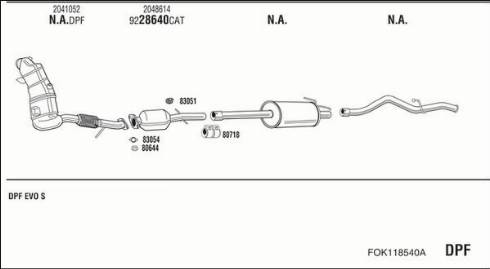 Walker FOK118540A - Система випуску ОГ autozip.com.ua