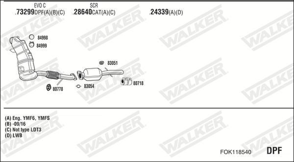 Walker FOK118540 - Система випуску ОГ autozip.com.ua