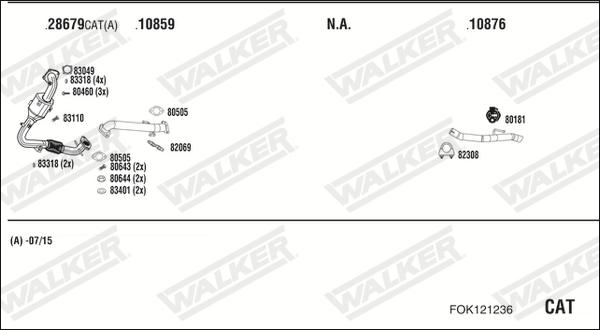 Walker FOK121236 - Система випуску ОГ autozip.com.ua