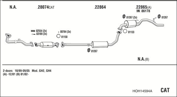 Walker HOH14594A - Система випуску ОГ autozip.com.ua