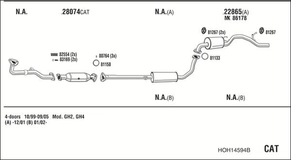 Walker HOH14594B - Система випуску ОГ autozip.com.ua