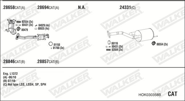 Walker HOK030358B - Система випуску ОГ autozip.com.ua