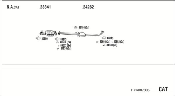 Walker HYK007305 - Система випуску ОГ autozip.com.ua