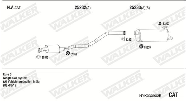 Walker HYK030902B - Система випуску ОГ autozip.com.ua
