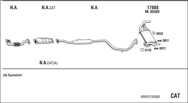 Walker MIK015568 - Система випуску ОГ autozip.com.ua