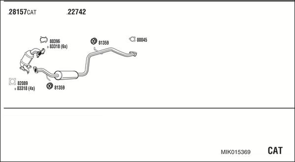 Walker MIK015369 - Система випуску ОГ autozip.com.ua