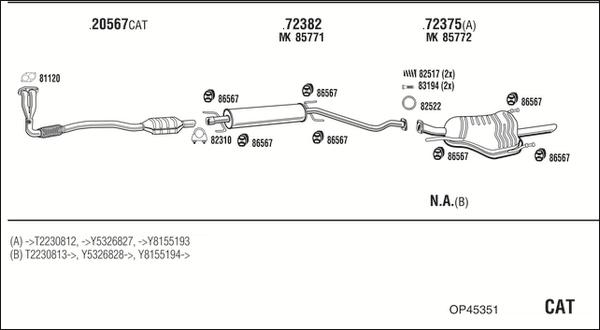 Walker OP45351 - Система випуску ОГ autozip.com.ua