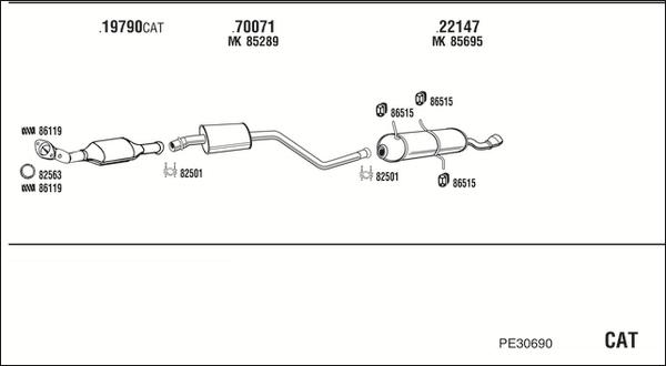 Walker PE30690 - Система випуску ОГ autozip.com.ua