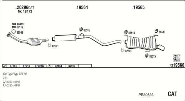 Walker PE30636 - Система випуску ОГ autozip.com.ua