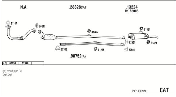 Walker PE20099 - Система випуску ОГ autozip.com.ua