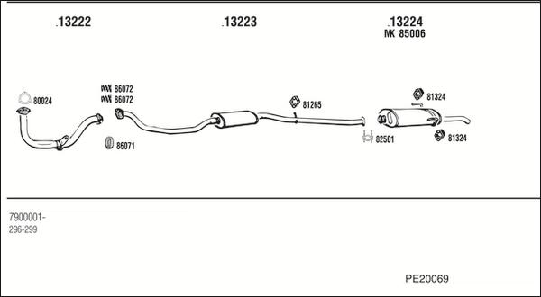 Walker PE20069 - Система випуску ОГ autozip.com.ua