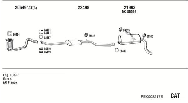 Walker PEK008217E - Система випуску ОГ autozip.com.ua