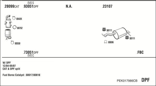 Walker PEK017986CB - Система випуску ОГ autozip.com.ua