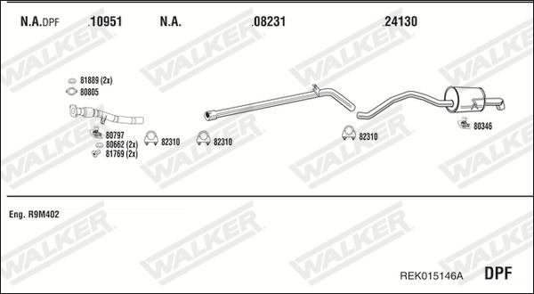 Walker REK015146A - Система випуску ОГ autozip.com.ua