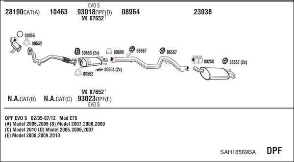 Walker SAH18569BA - Система випуску ОГ autozip.com.ua