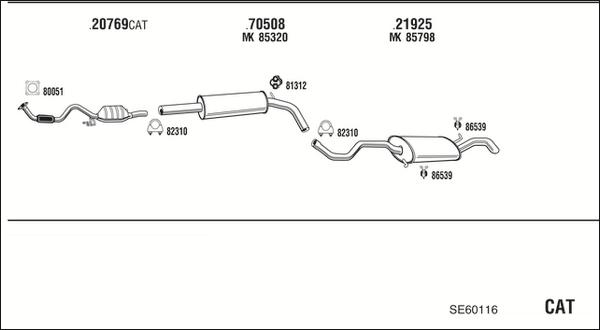 Walker SE60116 - Система випуску ОГ autozip.com.ua