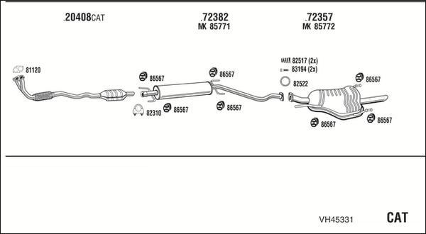 Walker VH45331 - Система випуску ОГ autozip.com.ua