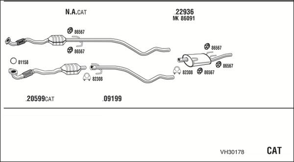 Walker VH30178 - Система випуску ОГ autozip.com.ua