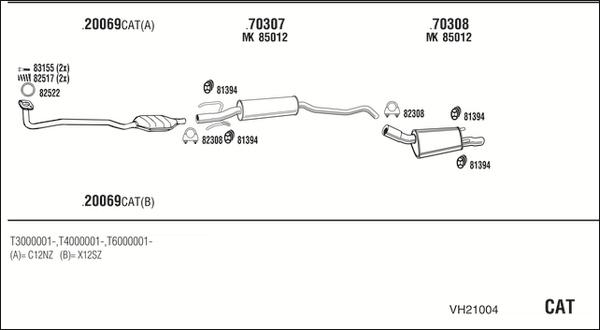 Walker VH21004 - Система випуску ОГ autozip.com.ua