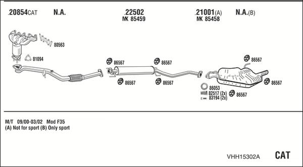 Walker VHH15302A - Система випуску ОГ autozip.com.ua