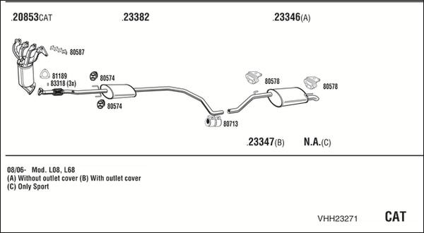 Walker VHH23271 - Система випуску ОГ autozip.com.ua