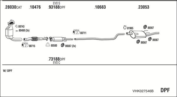 Walker VHK027546B - Система випуску ОГ autozip.com.ua