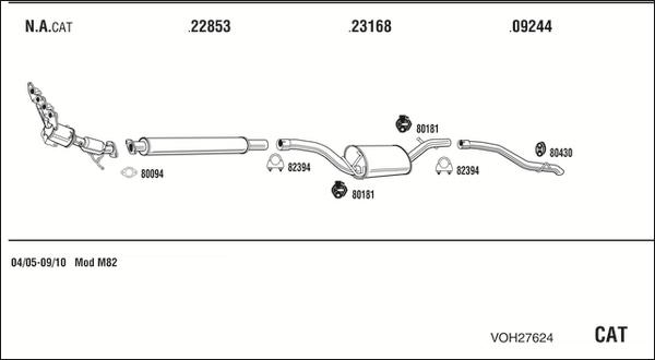 Walker VOH27624 - Система випуску ОГ autozip.com.ua