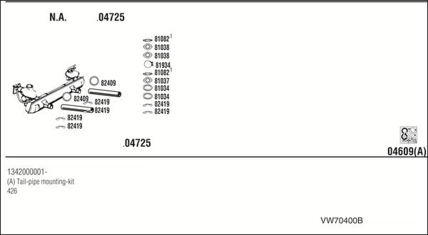 Walker VW70400B - Система випуску ОГ autozip.com.ua