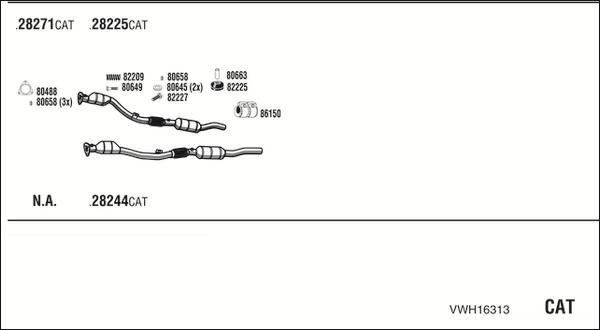 Walker VWH16313 - Система випуску ОГ autozip.com.ua